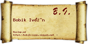 Bobik Iván névjegykártya